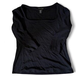 3/4 Black Long Sleeve Top